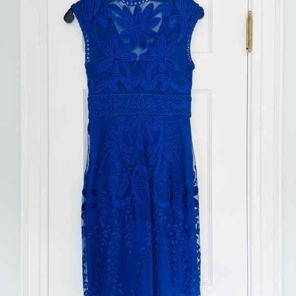Sue Wong Nocturne Cobalt Blue Lace Cocktail Dress - Picture 2 of 5